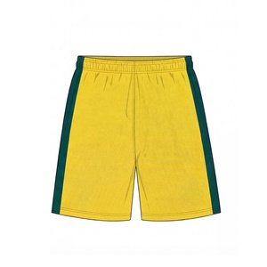 Op maat gemaakte geelgroene mesh sport shorts, ademende trainingshorts, OEM ODM - Product Image 3