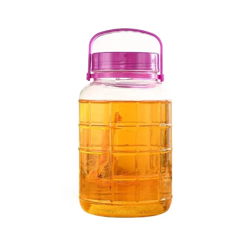Botella de vidrio con grifo fermentador recipiente sellado decantador de agua carboy
