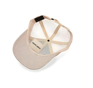 Casquette Trucker à Patchs Tissés Marron avec Dos en Maille, 6 Panneaux, Réglable, Unisexe, Décontractée, Printemps-Été - Product Image 4