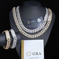 Chaîne cubaine personnalisée en argent sterling 925 avec testeur de diamants Nais Pass pour collier de rappeur hip-hop, compatible diamant et moissanite