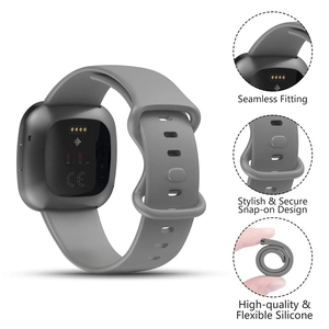<span class=keywords><strong>Fitbit</strong></span> Versa3Senseシリコンウォッチバンド用のソリッドカラースポーツ防水TPEスマートブレスレットストラップの交換 - Product Image 4