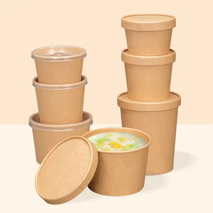 Qualité garantie bols en papier de soupe chaude jetables personnalisés avec couvercles et gobelets en papier kraft pour une utilisation en fête - Product Image 5