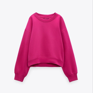 Wholesale Ladies <b>Sweatshirt</b> Soft Cotton Blend Crew Neck <b>Long</b> Sleeve Casual Women <b>Sweatshirt</b> for Daily Wear Supplier for Casual - Product Image 2