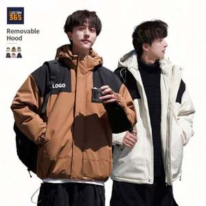 Removable <b>Hat</b> Dropshipping Winter High Quality Padded <b>Stand</b> Collar Hooded Breathable Windproof Smart Casual Men's Jackets <b>Coats</b> - Product Image 1