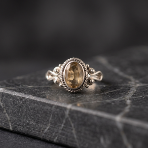 Nouvelle Arrivée Bague en Quartz Citron Plaqué Rhodium Argent Sterling 925 Bijoux de Fiançailles et de Mariage pour Fêtes et Anniversaires - Product Image 1