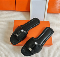Nouvelles Pantoufles Décontractées Confortables et Plates pour Femmes, Tendance Mode d'Été, Extérieur, Dessus en PU, Semelle en Caoutchouc