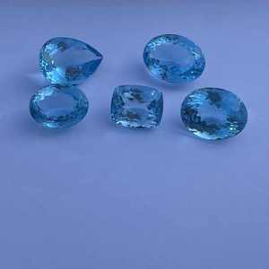 Piedra de Topacio azul natural de gran tamaño, corte de pera redondo ovalado, Nueva joyería de piedra semipreciosa suelta facetada - Product Image 4