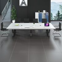 Table de conférence blanche minimaliste et pratique pour plusieurs personnes Escritorio Mesa De Escritrio Table de bureau