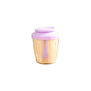 Double Layer Drainage Salad Cup Plastic Round With Flip Top Lid Portable For Picnic Kitchen Use - Product Image 2