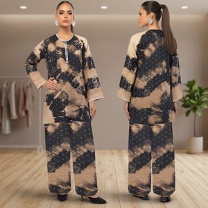 Ensemble de costumes d'hiver formels pour femmes en velours côtelé de luxe Fusion, 2 pièces, respirant, tie-dye - Product Image 3