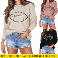 Sweat-shirt à manches longues et col rond Jobber Dapper Rugby Football Alphabet Letters Crest Emblem Gridiron Pigskin Team Squad League
