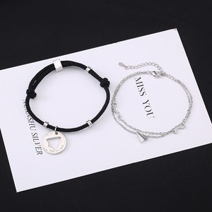 Handmade Woven Paper Airplane Couple Bracelet Tibetan Silver Unisex Gift Jewelry SS 010 - Product Image 1