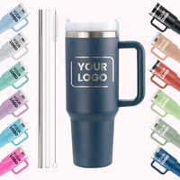 Harga Pabrik Grosir Murah Tumbler 40Oz Dengan Gagang, Baja Tahan Karat 304 Dinding Ganda Vakum Terisolasi, Mug Kopi Perjalanan Mobil