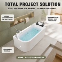 Baignoire de massage Whirlpool OEM moderne, baignoire spa de luxe en acrylique avec jets pour la rénovation des salles de bain d'hôtels et d'appartements aux États-Unis