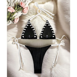 2024 New European and American Style Fresh and <b>Sweet</b> <b>Personalized</b> Two-Piece Swimsuit Bikini Cross-border Trade - Product Image 4
