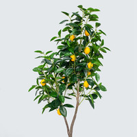 Künstlicher Bonsai 1,3m 12 Stück Umweltfreundliche Früchte Zitronenbaum Topfpflanzen für Hochzeit Weihnachten Heimdekoration