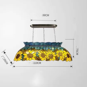 Lustre suspendu Billard Tournesol, Plafonnier brillant de style campagnard et pastoral, Éclairage décoratif pour villa - Product Image 5