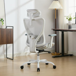 <span class=keywords><strong>Ergohuman</strong></span> <span class=keywords><strong>Silla</strong></span> de oficina ejecutiva Diseño moderno Malla completa Control de alambre giratorio Carcasa blanca Malla gris Elevador <span class=keywords><strong>Silla</strong></span> ajustable - Product Image 5