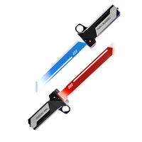 Espada Láser Telescópica de Doble Filo Popular en TikTok, Mini Espada Samurai de Juguete de Plástico con Luces LED, Arma de Juego de Rol, Espada Láser de Alta Gama
