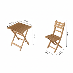 Ensemble de bistro en acacia, 3 pièces, mobilier d'extérieur en bois naturel pour usage extérieur à usages multiples pour cuisine hôtel villa sous-sol - Product Image 1