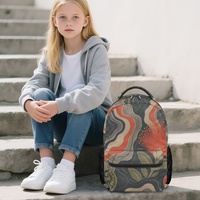 Sac à dos de voyage imprimé volcan hawaïen en polyester, sac à dos entièrement imprimé avec bretelles réglables pour les voyages et l'école