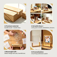 Plaque acrylique personnalisable avec impression UV et support en bois – Cadeau promotionnel pour événements d'entreprise – En stock – Cadre d'affichage personnalisé