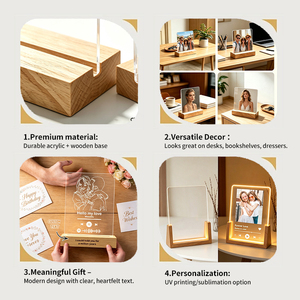 Targa in Acrilico <span class=keywords><strong>Personalizzabile</strong></span> con Stampa UV e Supporto in <span class=keywords><strong>Legno</strong></span>, Gadget per Eventi Aziendali, Cornice Espositiva Personalizzata Disponibile - Product Image 5