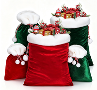 Sac de Noël en velours extra large, sac à cordon pour Noël, sac cadeau personnalisé pour la décoration des fêtes