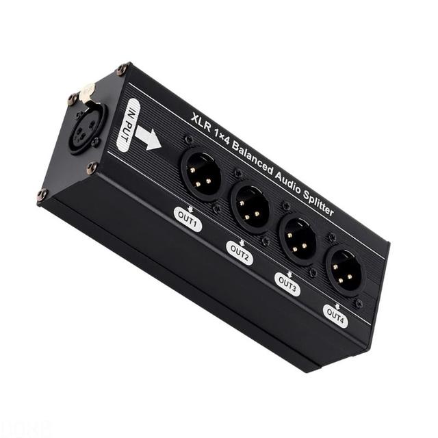 4CH 3Pin Balanced Sound Splitter 1 Input 4 Output Splitter for Transmission