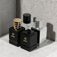 Flacons de parfum en verre transparents de luxe carrés personnalisables avec pulvérisateur, 30ml, 50ml, 100ml, col serti 15mm, pour soins de la peau