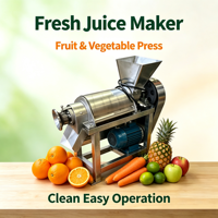 Kokosnoot- en fruitsapmachine 220V motor automatische spiraalvormige sapcentrifuge voor fruitverwerkingsbedrijven