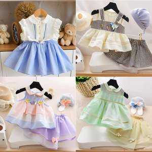 Conjunto de Camiseta sin Mangas con Volantes y Pantalones Cortos de Cintura Alta para Bebés Recién Nacidos, Ropa para Niños de 4 Estaciones - Product Image 4