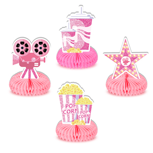 FW066 Film Nuit Thème Film Nid D'abeille Pièce Maîtresse pour Fille Rose Film Théâtre Fête Nid D'abeille <span class=keywords><strong>Centre</strong></span> <span class=keywords><strong>De</strong></span> <span class=keywords><strong>Table</strong></span> Décorations - Product Image 4