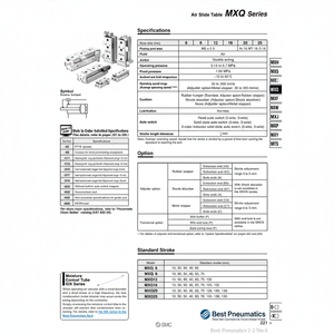MXQ25-40B โต๊ะสไลด์ลมนิวเมติก SMC - Product Image 1
