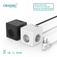 Multiprise européenne 25W PD 3.0 Type-C à charge rapide avec protection OTP/OCP et câble d'extension de 1,5 m pour montres connectées et appareils photo