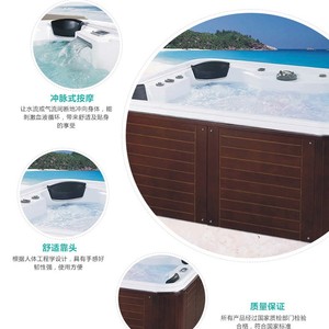 Bañera de Hidromasaje Exterior para 4 Personas con Temperatura Constante, Jacuzzi Acrílico Independiente para Hoteles y Villas - Product Image 2