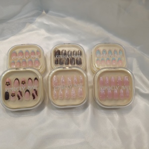 <span class=keywords><strong>Uñas</strong></span> Postizas Personalizadas, Forma Ballerina, Medianas, Cuadradas, con Punta Francesa, Manicura Acrílica, Marca Privada - Product Image 6