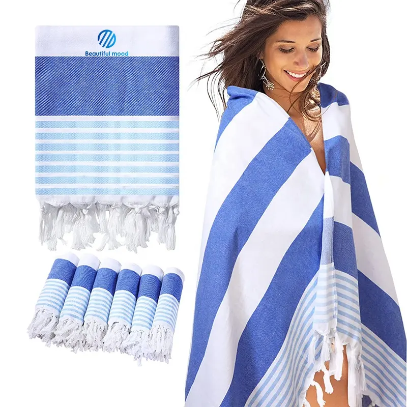 Toalla de playa turca de algodón de alta calidad, toalla personalizada, 100x180cm, 200gsm