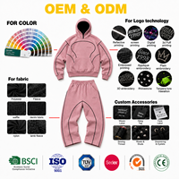 Servicio OEM, Chándal Personalizado de Algodón 100% Grueso, Estilo Hip-Hop Urbano Vintage, Chándal Deportivo Casual para Hombre, Primavera-Otoño