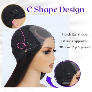 วิกผมปลอมบ๊อบสี99J สำหรับผู้หญิงผิวดำผมคนไร้กาวแต่งลูกไม้แบบอินเดีย - Product Image 5