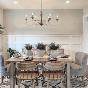 Lustre rustique en bois et fer de style campagnard français, lampe suspendue à bougies <span class=keywords><strong>pour</strong></span> salon, salle à manger, chambre, villa, <span class=keywords><strong>cuisine</strong></span> - Vente en gros - Product Image 3