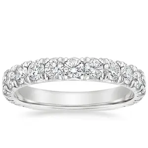 Fashion Lady Accepteren Klant Logo 14K White Gold Moissanite Sieraden Diamond Ring Engagement Wedding Band