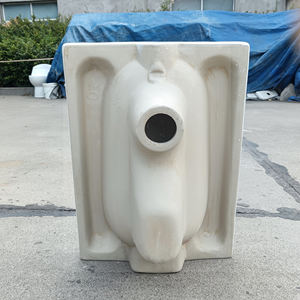 WC blanc pas cher, cuvette de toilette à la turque moderne en céramique pour lieux publics, écoles - Product Image 3