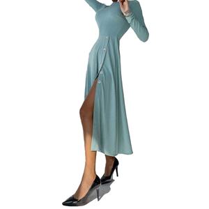 Vestidos Midi de Cintura Alta con Abertura Lateral, Casuales e Irregulares, para Mujer, Otoño e Invierno, de Alta Calidad, OEM Personalizado al por Mayor - Product Image 3