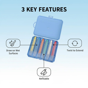 Ensemble de crayons de couleur à l'eau pour enfants de qualité supérieure, 6 couleurs, pour <span class=keywords><strong>tableau</strong></span> <span class=keywords><strong>noir</strong></span> scolaire, utilisation de matériaux non toxiques - Product Image 1