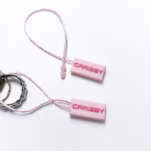 Cao cấp tùy chỉnh thương hiệu dập nổi logo Con dấu nhựa thẻ cho Đồng hồ đồ trang sức và quần áo với bền nylon chuỗi - Product Image 1