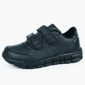 定制制造商原创设计定制男女通用学童返校校服鞋黑色运动鞋