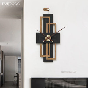 Wozoom <b>Wall</b> <b>Clock</b> Rectangular <b>Silent</b> Quartz Battery Powered Living Room Decorative <b>Clock</b> - Product Image 1