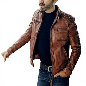 Chaqueta de Cuero Personalizable Unisex Estilo Racer con Cuello Mao, Logotipo Frontal, Resistente al Viento e Impermeable, con Cierre de Cremallera, para Invierno - Product Image 3