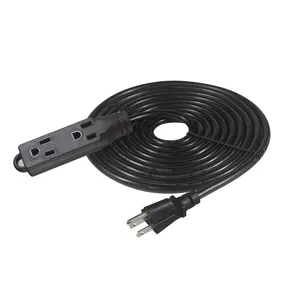 1 FT 3 pin Prong US to NEMA 5-15R Extension Cable Power Supply Cord USA 3-outlet Extension Power Cord For Laptop
